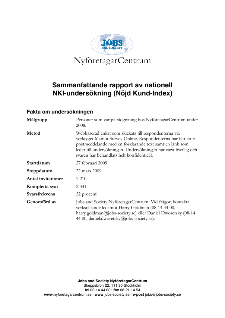 Rapport nationell webbundersökning 2009