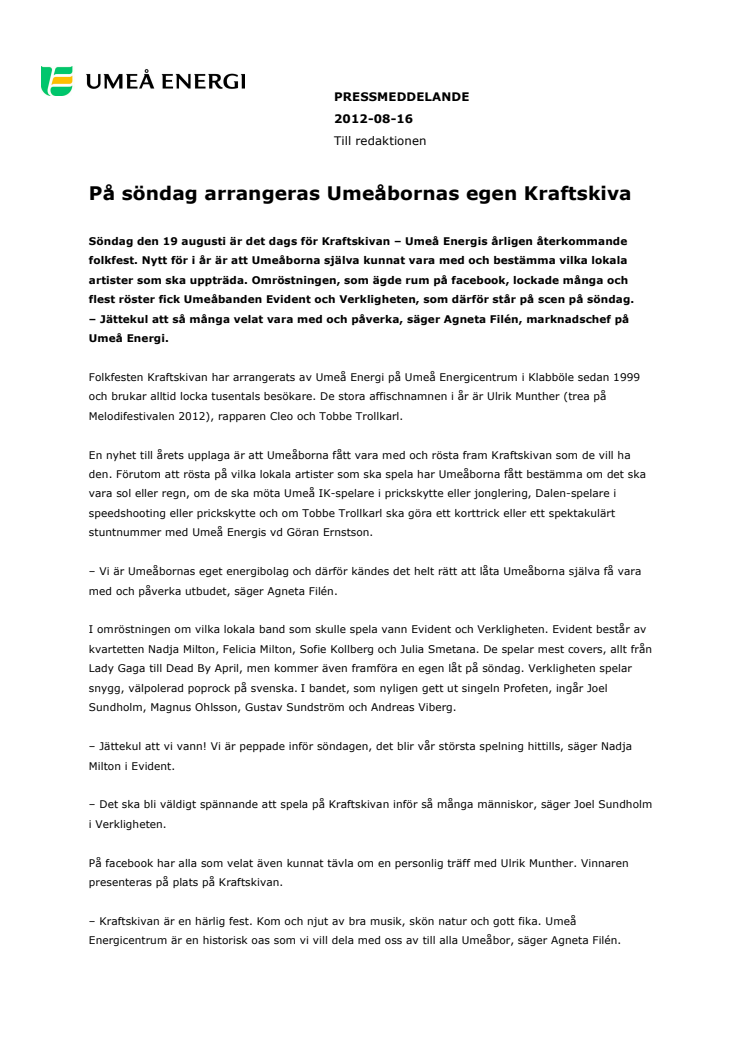 På söndag arrangeras Umeåbornas egen Kraftskiva 