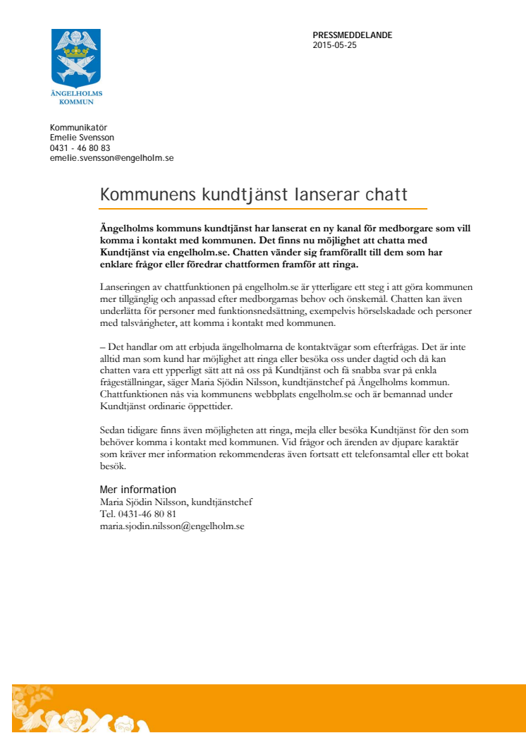 Kommunens kundtjänst lanserar chatt