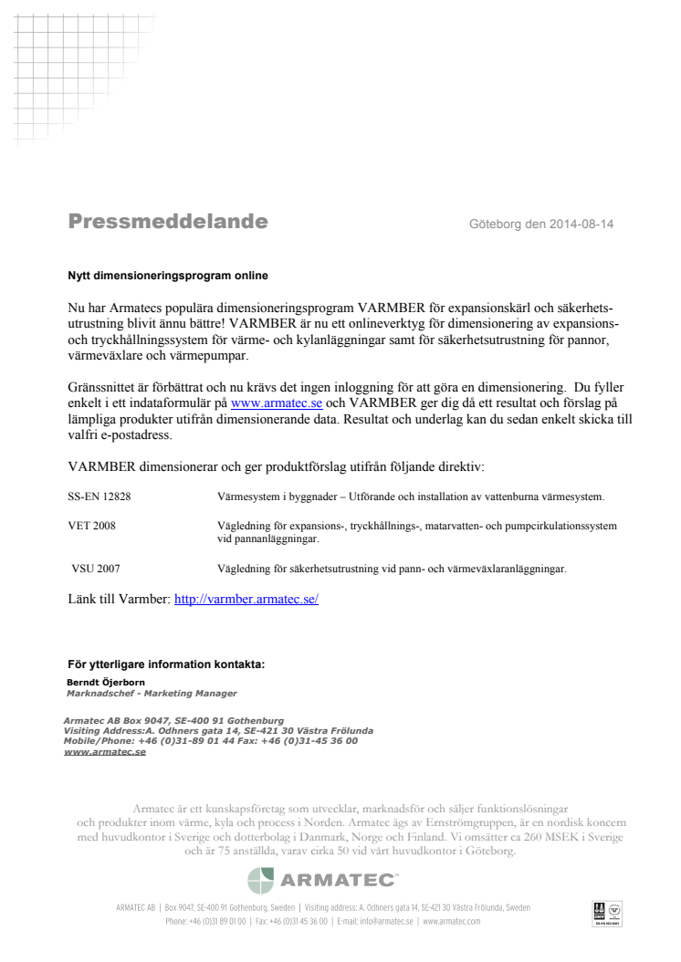 Nytt dimensioneringsprogram online