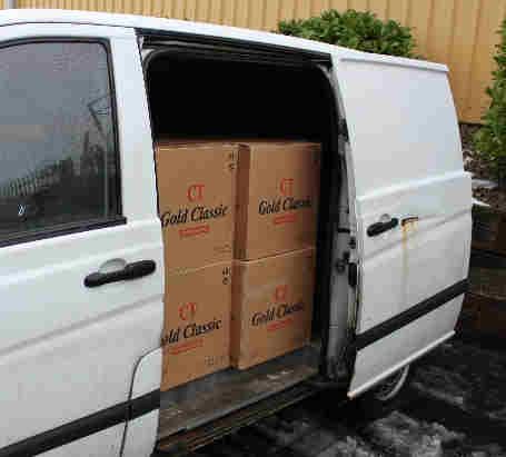 Op Quadrant Illegal cigarettes loaded in van