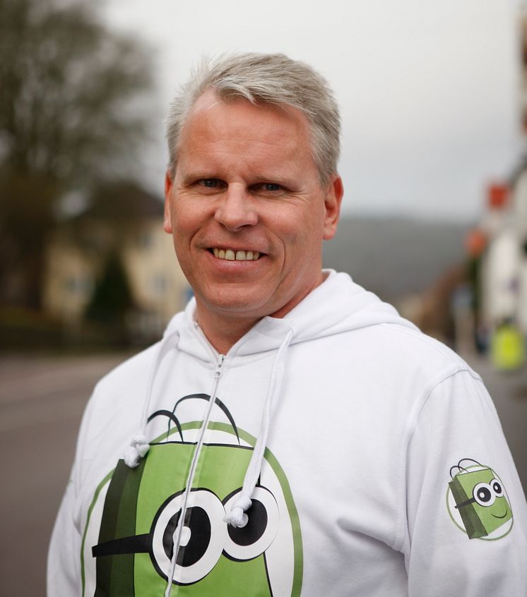 Andreas Swahn i Smartster-hoodie