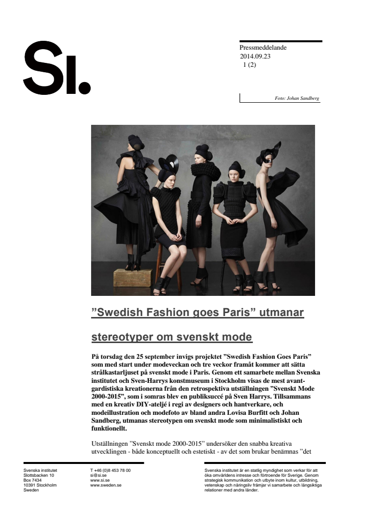 ”Swedish Fashion goes Paris” utmanar stereotyper om svenskt mode