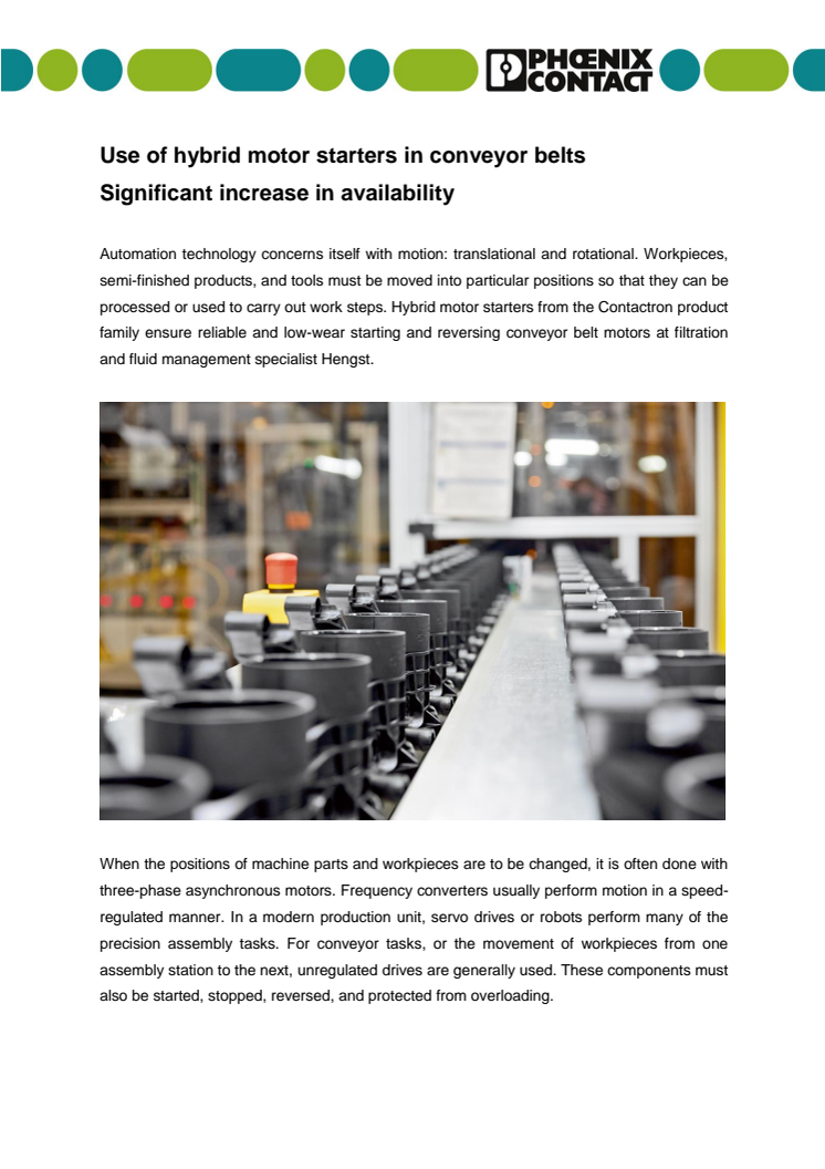 Use of hybrid motor starters in conveyor belts