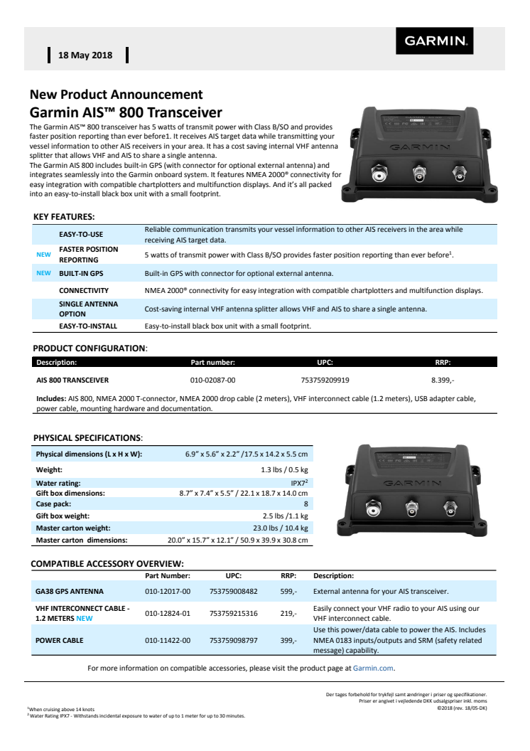 Memo AIS™ 800 Blackbox Transceiver