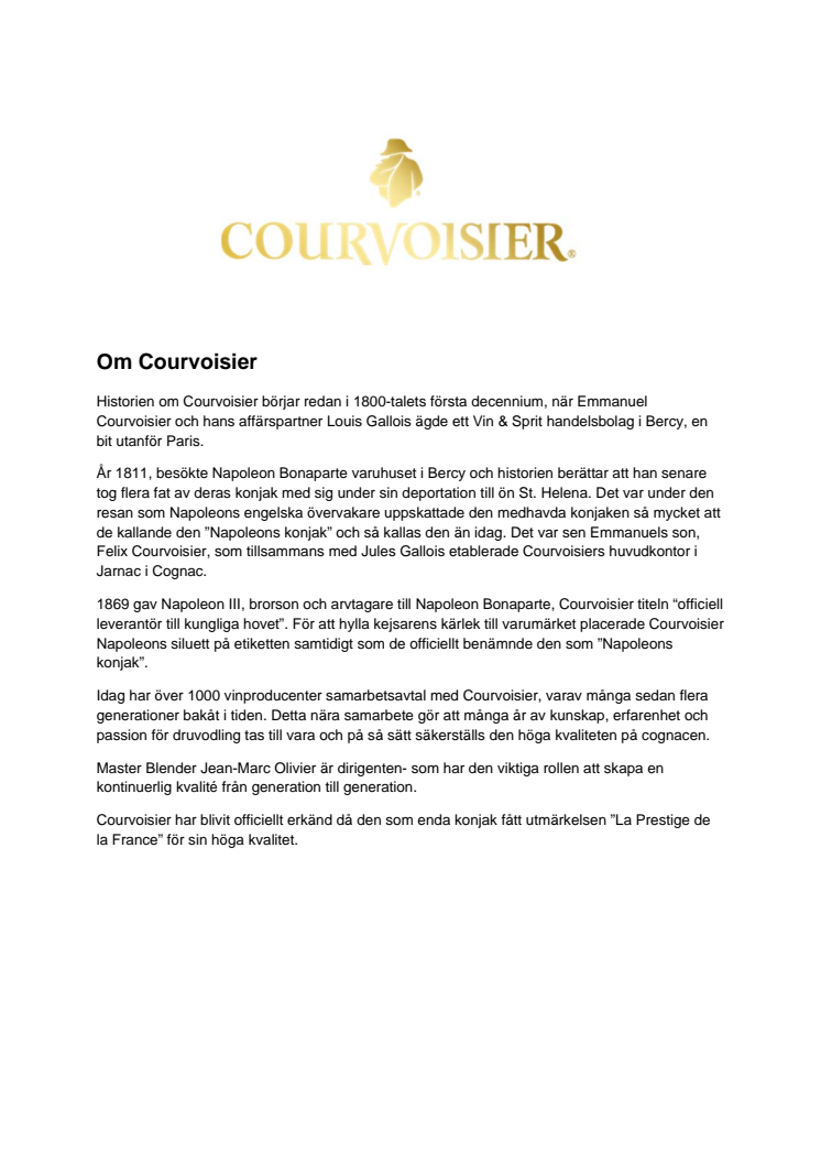 Om Courvoisier och cognac 