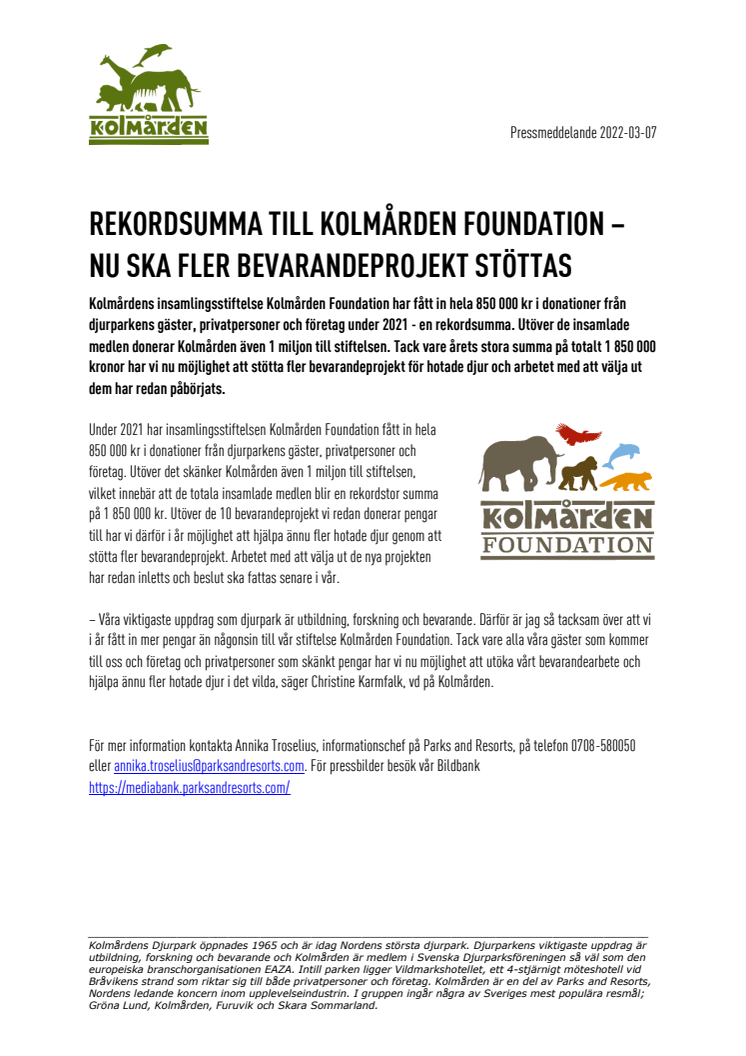 Rekordsumma till Kolmården Foundation - nu ska fler bevarandeprojekt stöttas.pdf
