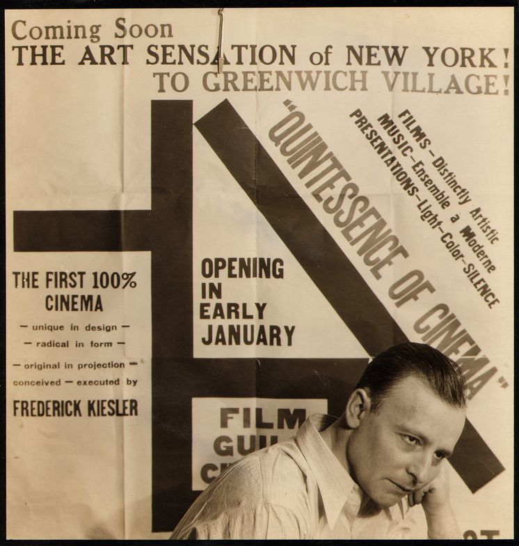 Fredrick Kiesler med postern för Film Guild Cinema, New York 1929 © 2014 Austrian Frederick and Lillian Kiesler Private Foundation, Vienna