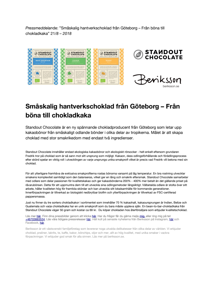 Småskalig hantverkschoklad från Göteborg