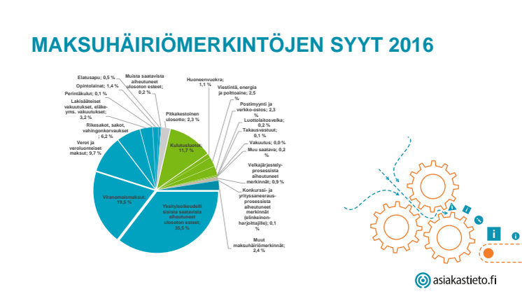 Tilastokuva: Maksuhäiriömerkintöjen syyt 2016