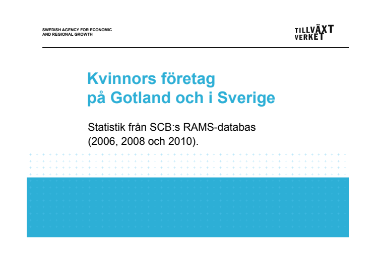 Antal företag som drivs av kvinnor resp män 2006-2010 Gotland