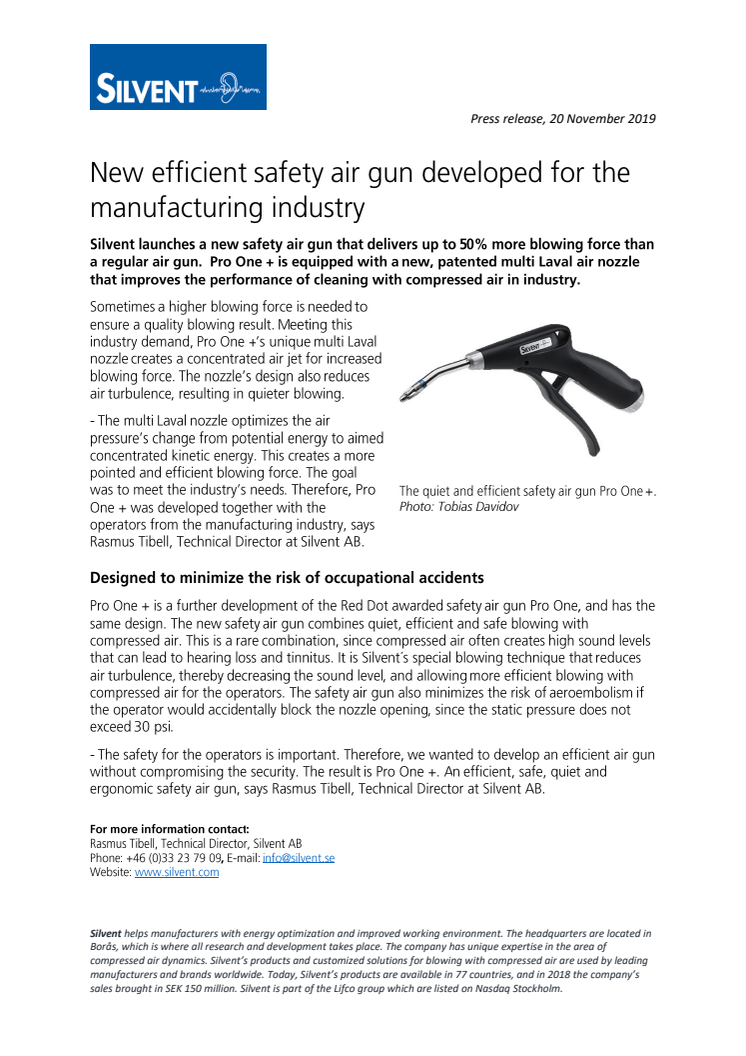 New efficient safety air gun developed for the manufacturing industry