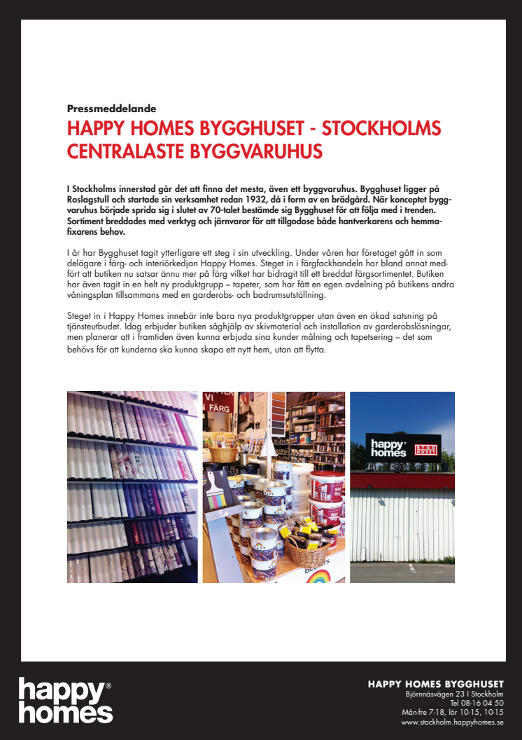 Happy Homes Bygghuset – Stockholms centralaste byggvaruhus