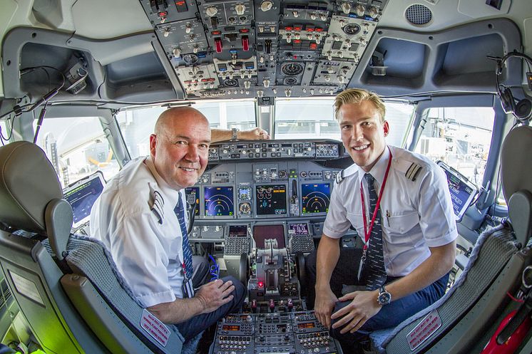 Norwegian 737 pilots in cockpit - SkyBreathe