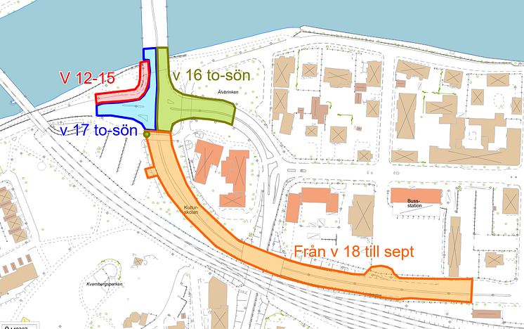 Delarna i arbetet med korsningen Hamngatan Älvgatan