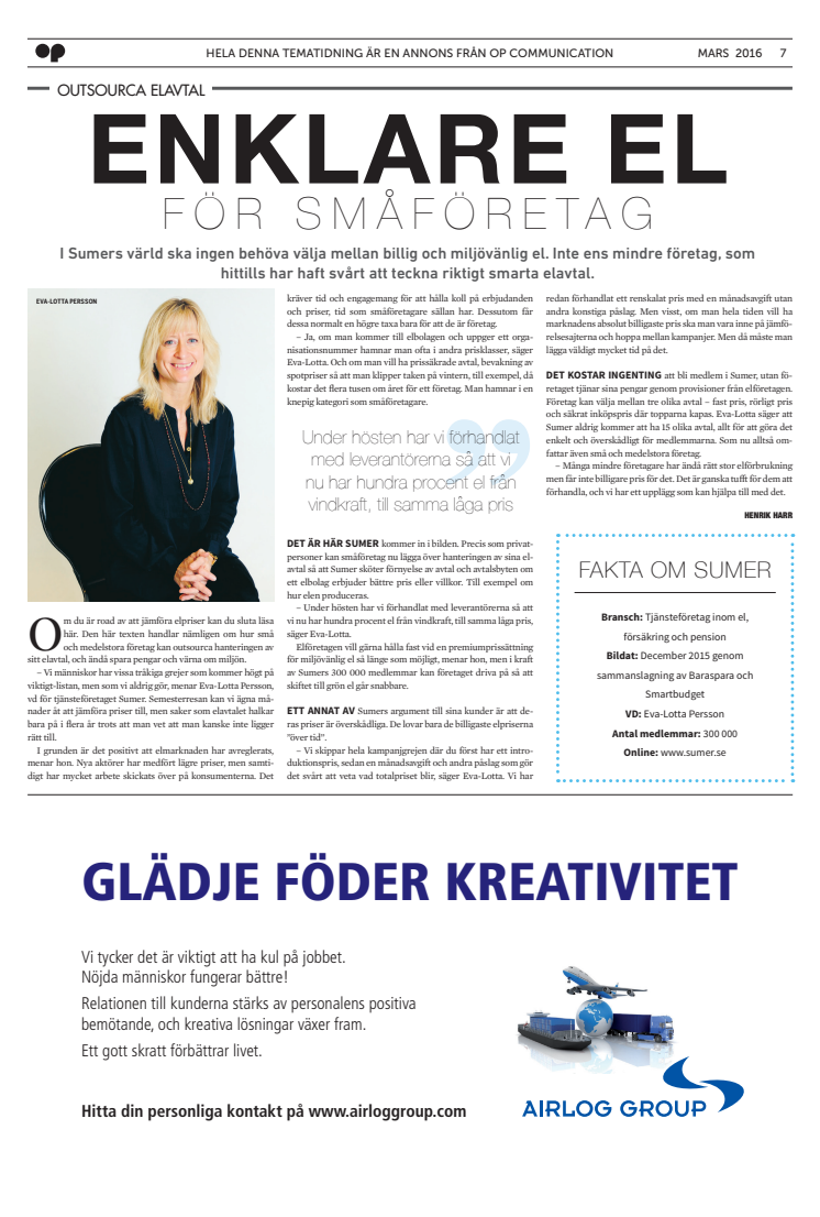 Tidningen Entreprenören skriver om Sumer
