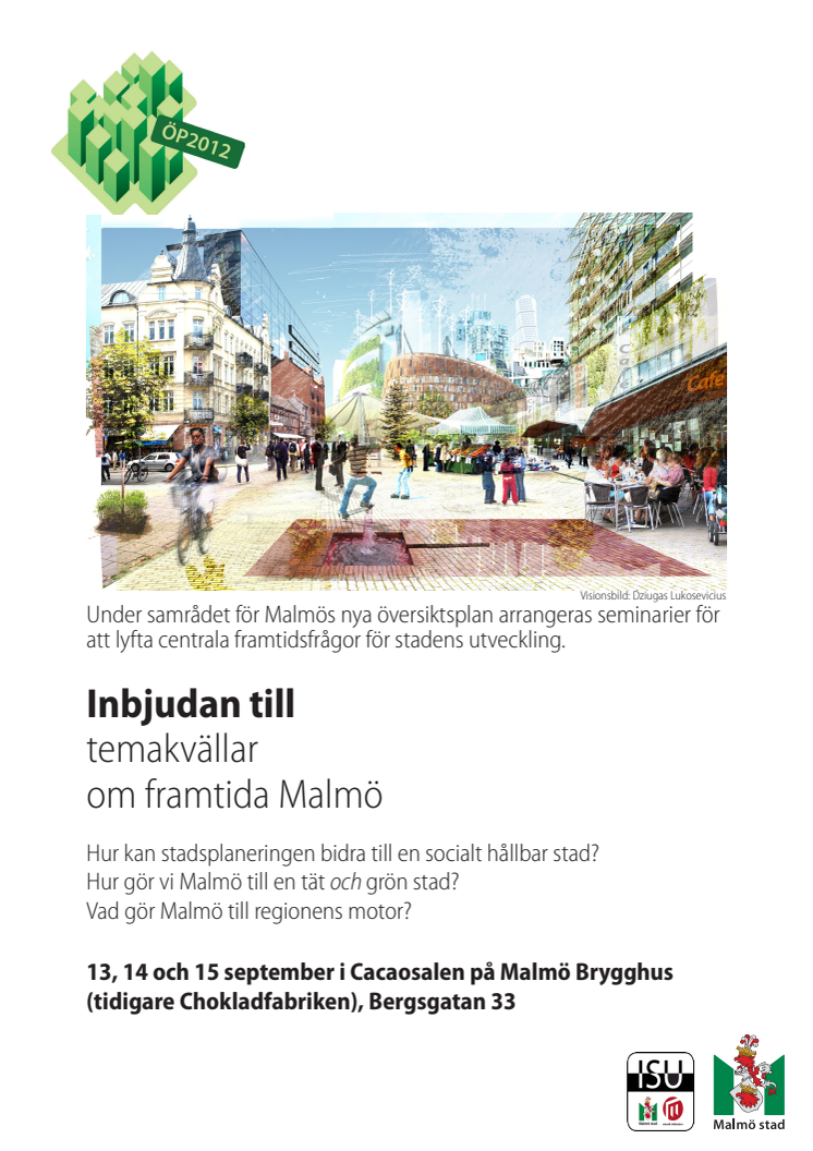 Inbjudan till temakvällar om framtida Malmö