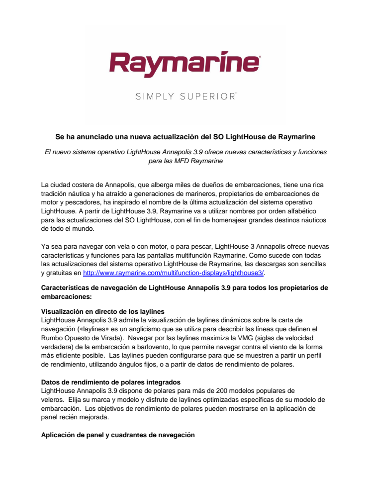 Se Ha Anunciado Una Nueva Actualización Del SO LightHouse De Raymarine
