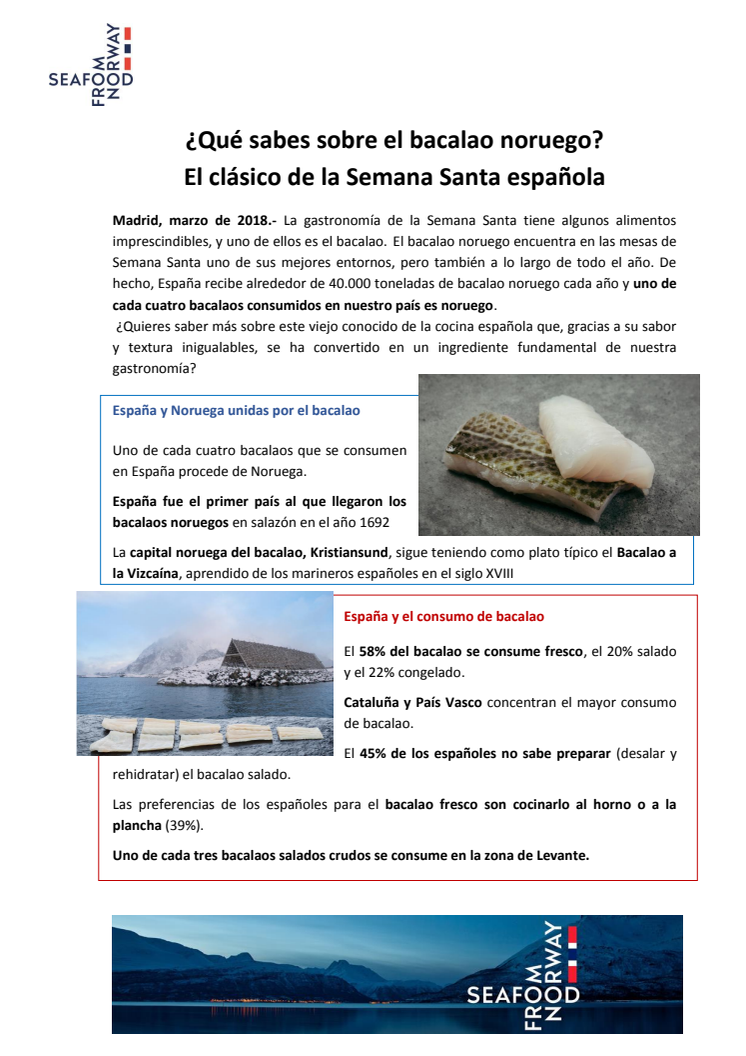 ¿Qué sabes sobre el bacalao noruego?  El clásico de la Semana Santa española
