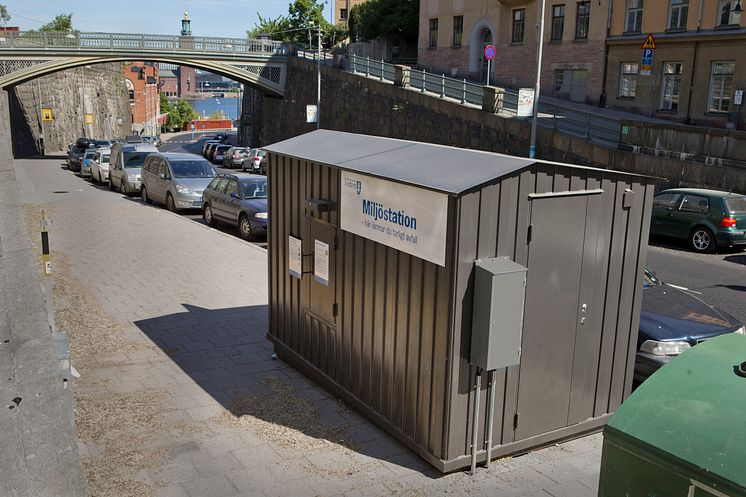 Automatisk miljöstation tar hand om farligt avfall i Stockholm