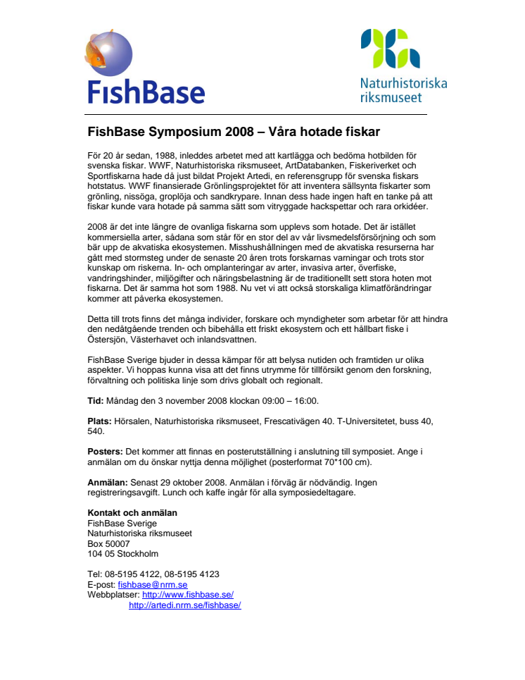 Program Fishbase symposium 2008