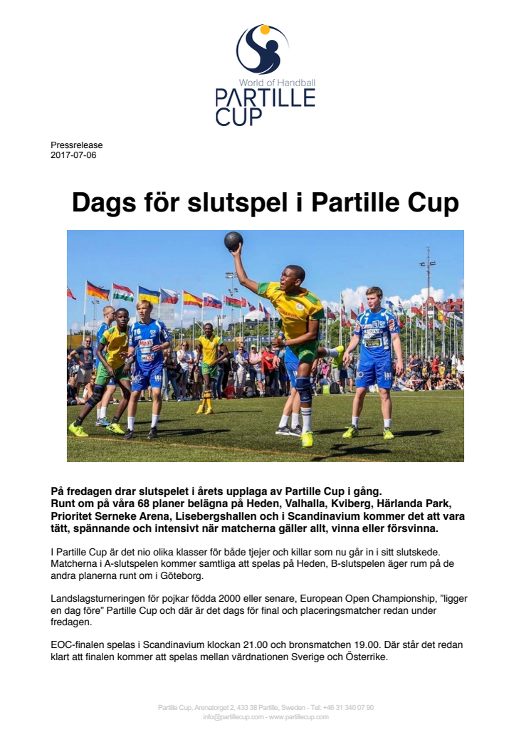 Dags för slutspel i Partille Cup