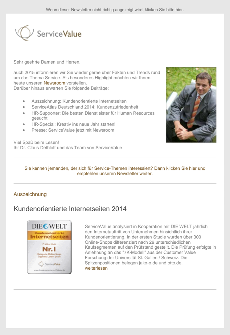 Newsletter Januar 2015