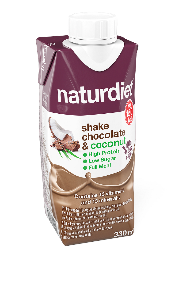 Naturdiet shake chocolate & coconut 