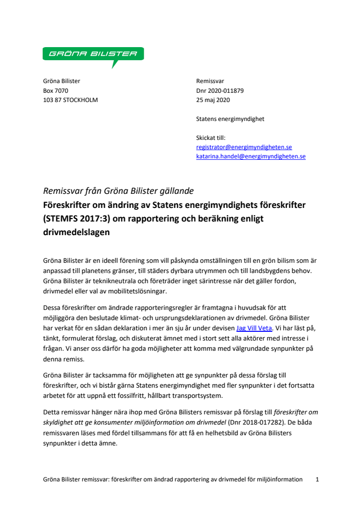 Gröna Bilister Remissvar 2020-011879 föreskrifter om rapportering för miljöinformation.pdf