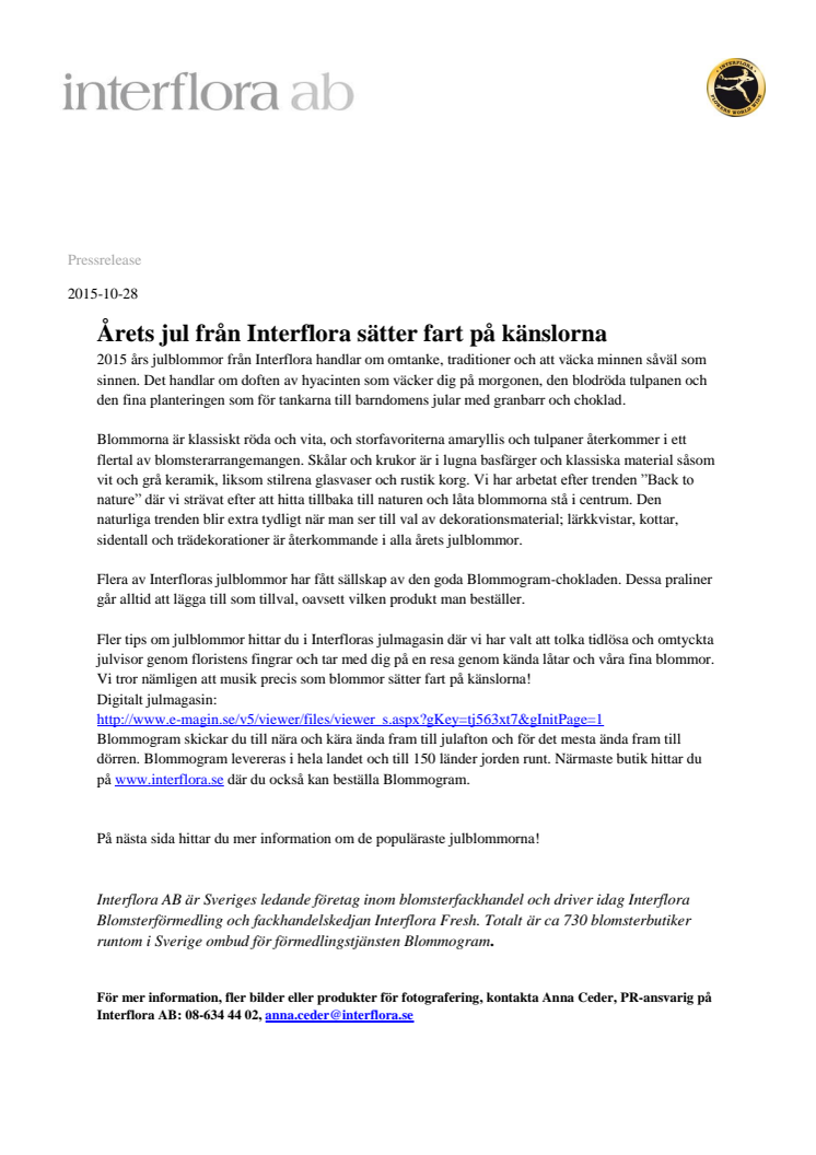 Årets jul från Interflora sätter fart på känslorna