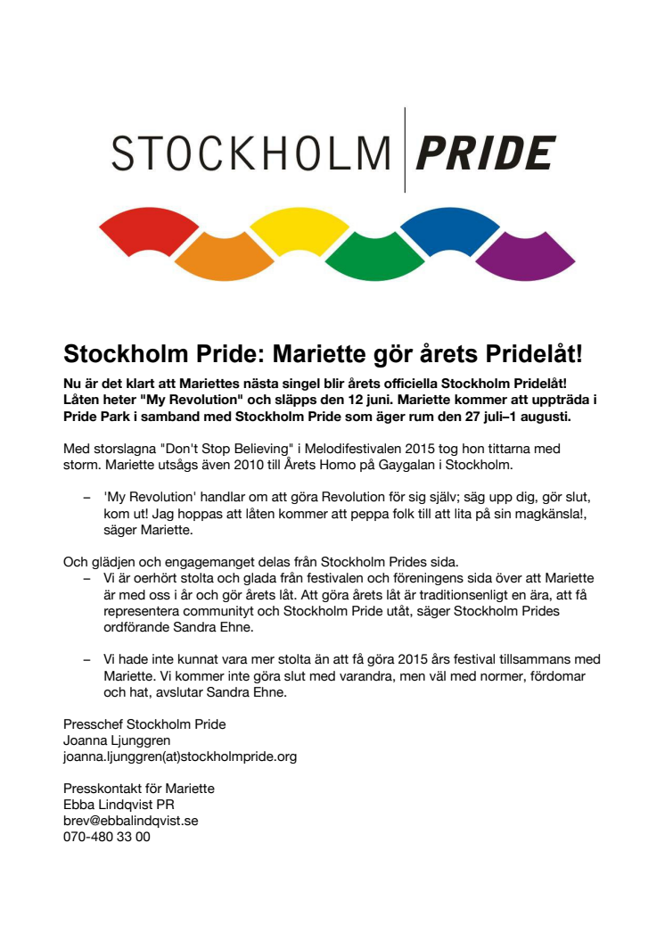 Mariette gör årets Pridelåt!