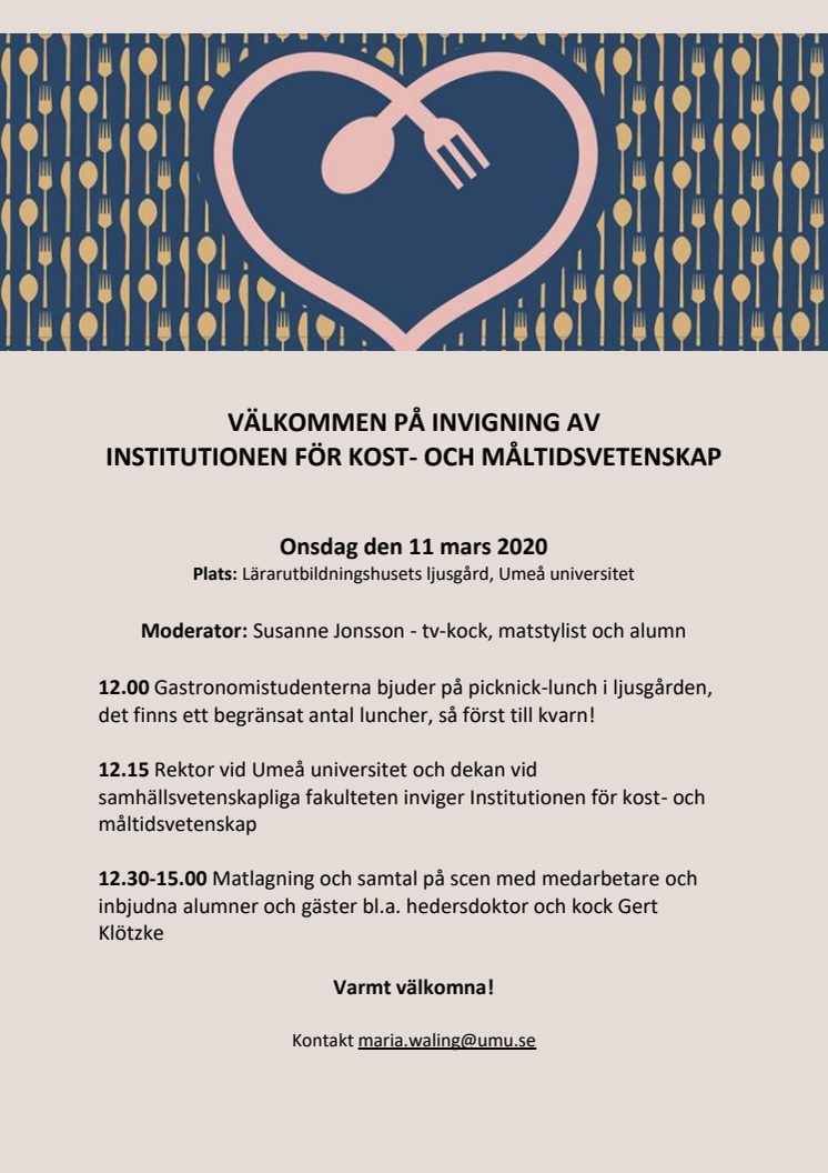 Stor invigning av Institutionen för kost- och måltidsvetenskap