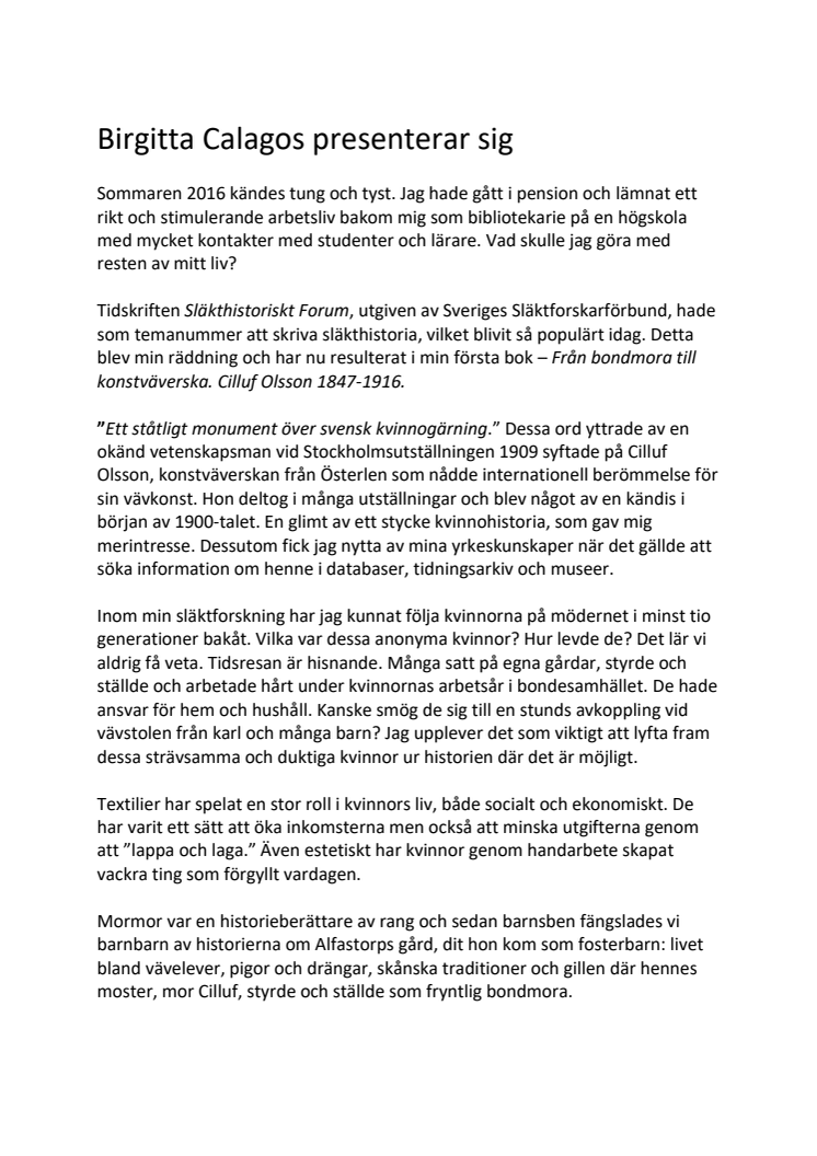 Om Birgitta Calagos, författaren till boken om Cilluf Olsson.pdf