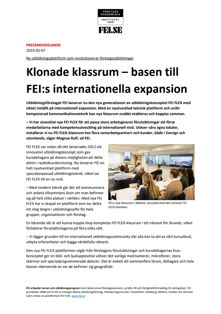 Klonade klassrum – basen till FEI:s internationella expansion 