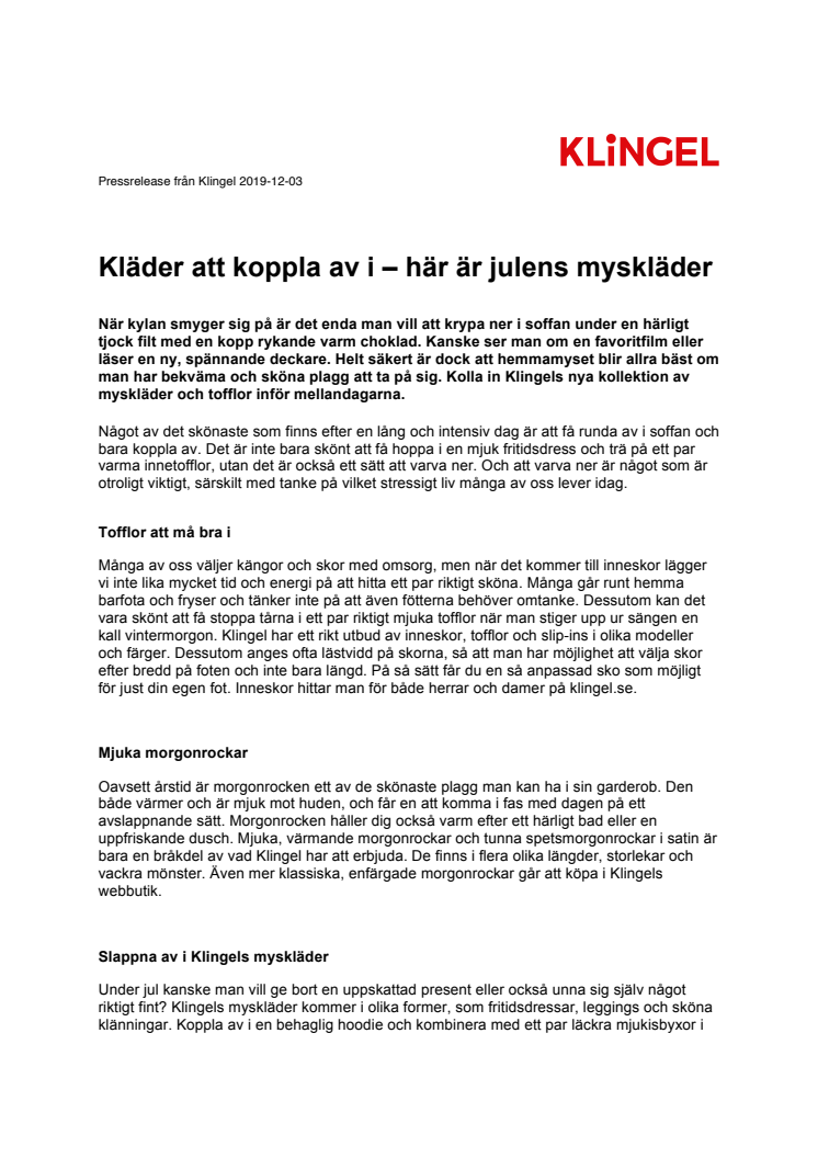 Kläder att koppla av i – här är julens myskläder