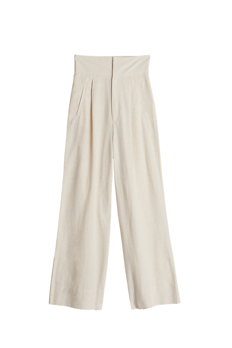 Lill high waist trousers-linen beige