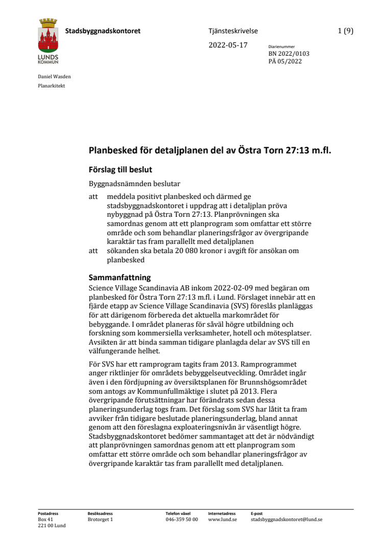 Tjänsteskrivelse ScienceVillage 220609.pdf