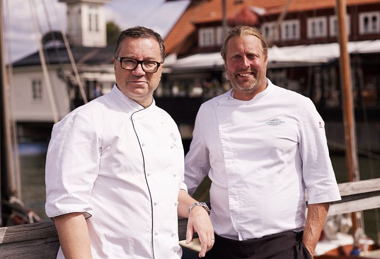 Ulf Wagner och Gustav Trädgård, kockarna bakom Sjömagasinet. Fotograf: Lee Kearnei/Sjömagasinet