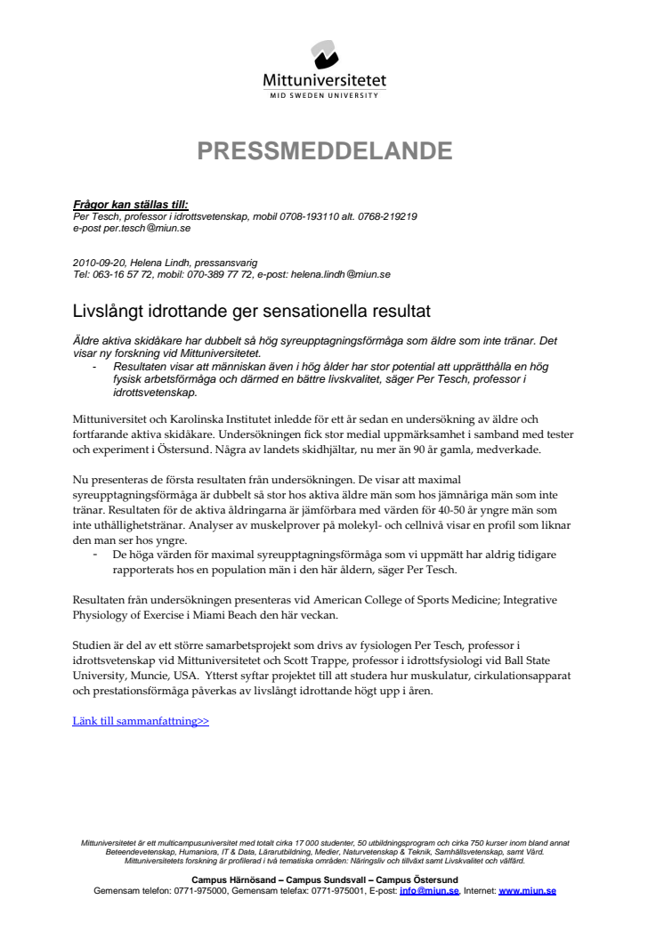 Livslångt idrottande ger sensationella resultat