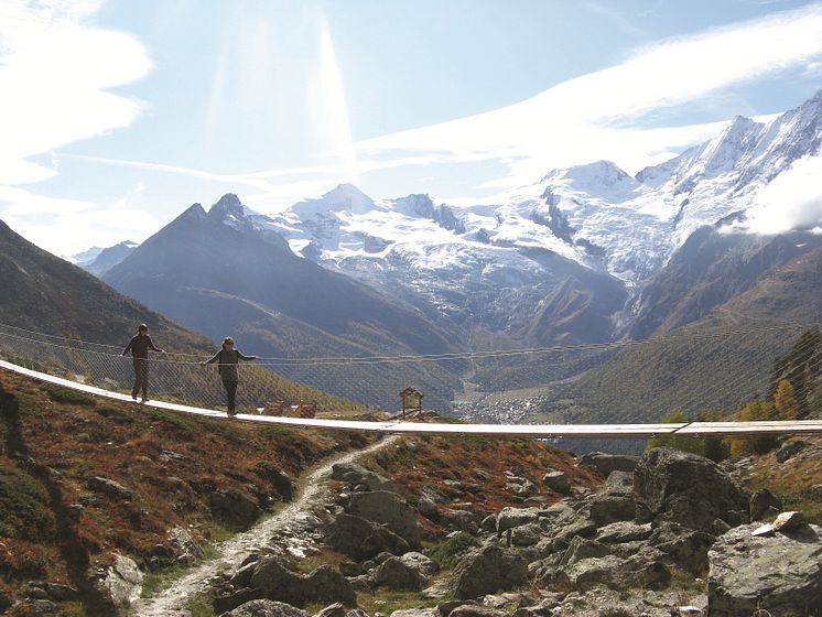 Wellness- und Genussweg auf der Alp Kreuzboden in Saas Fee (Wallis)