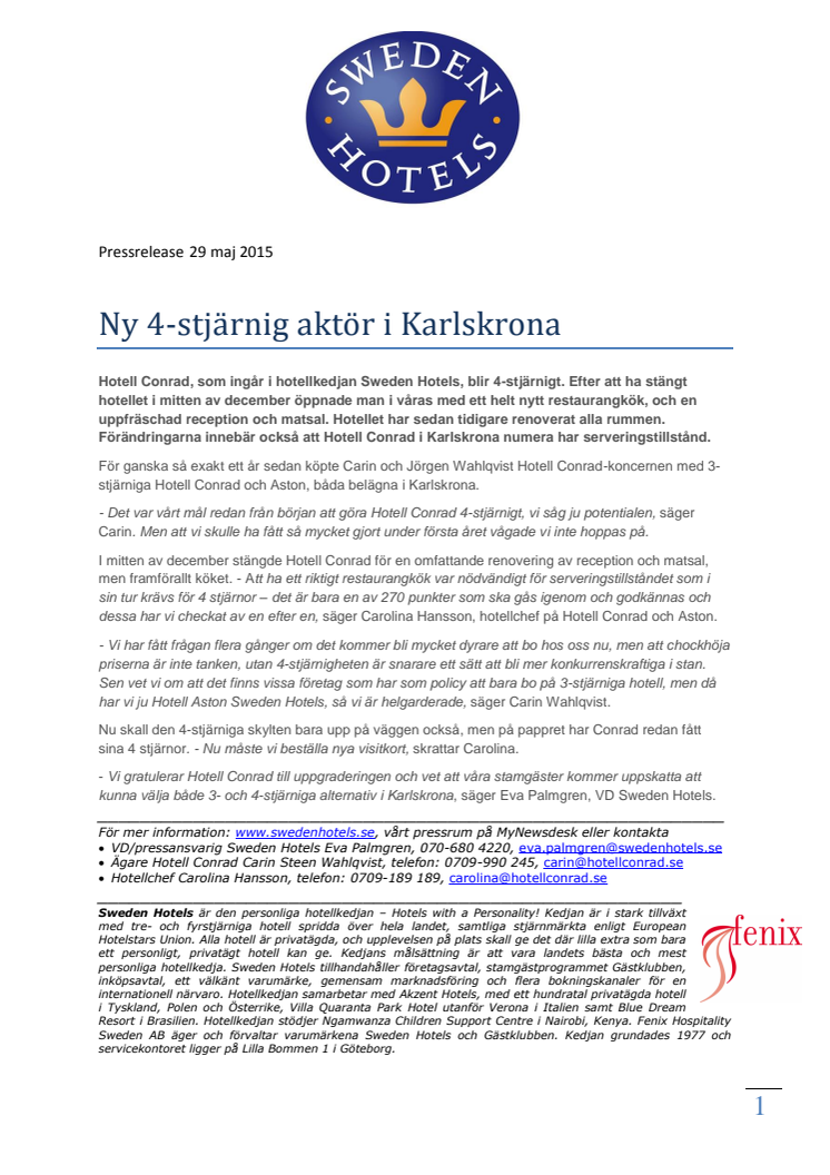 Ny 4-stjärnig aktör i Karlskrona!