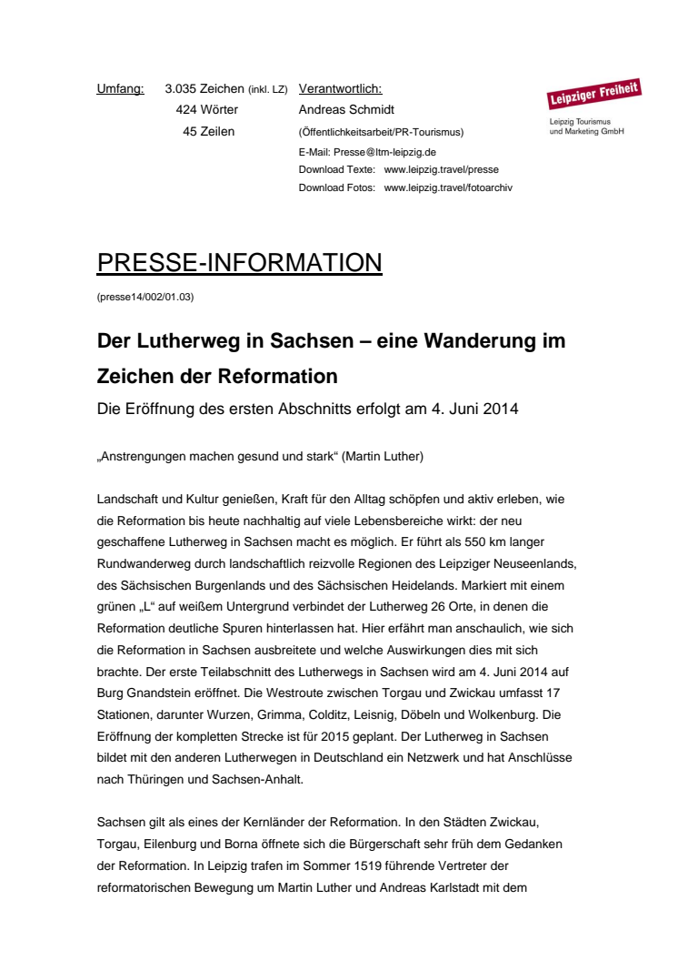 Der Lutherweg in Sachsen – eine Wanderung im Zeichen der Reformation