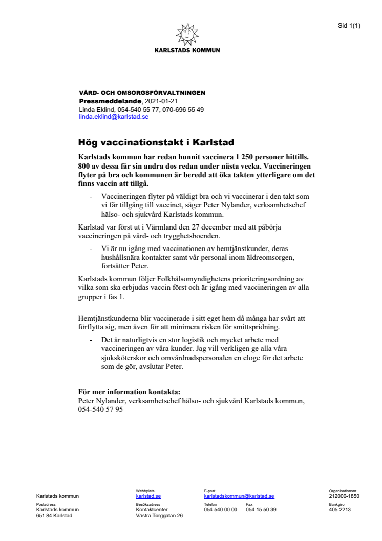 Pressmeddelande - Hög vaccinationstakt i Karlstad.pdf