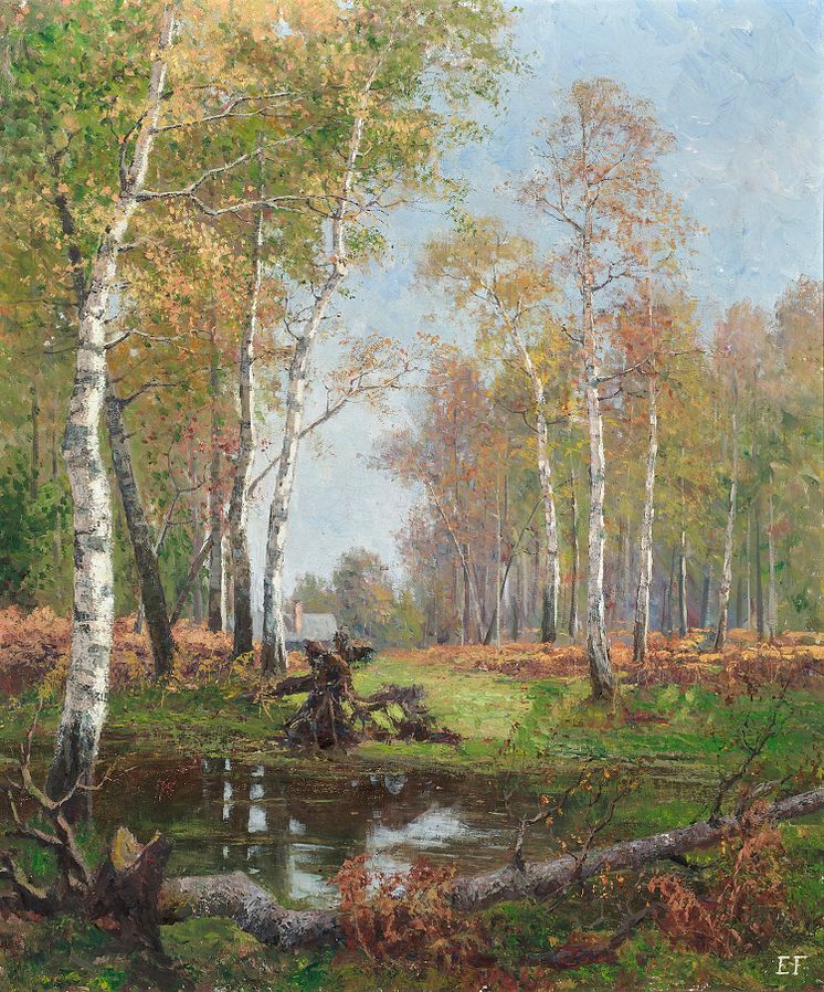 Ellen Favorin, Önningeby Näset, 1889. Olja på duk, 55 x 46 cm. Önningebymuseet. 