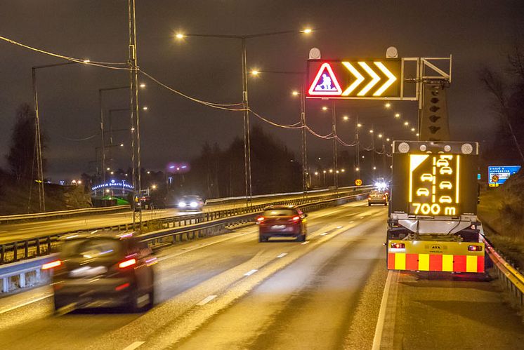 Ny lösning med förstärkt varning före vägarbeten 