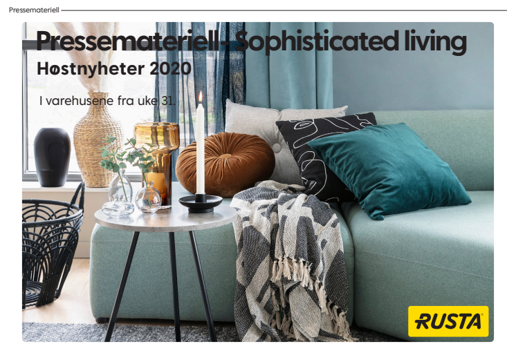 Pressemateriell Sophisticated living - Høst 2020