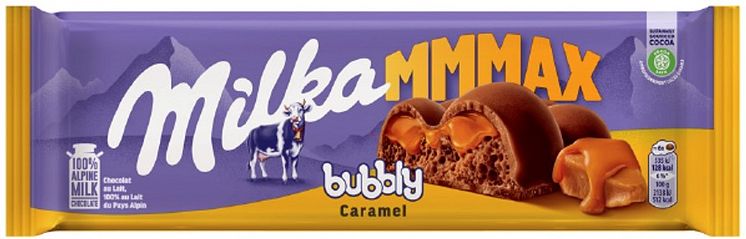 Imagen Milka Bubbly Caramel_Etiquetado correcto en España