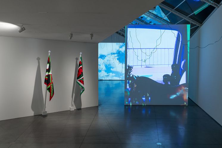 Installation view, The Deep West Assembly, Cauleen Smith. Astrup Fearnley Museet, 2024. Photo: Christian Øen.