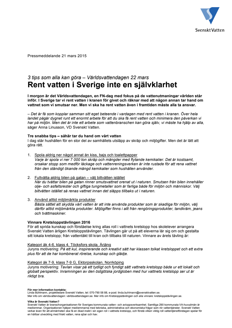 Rent vatten i Sverige inte en självklarhet. 3 tips som alla kan göra 