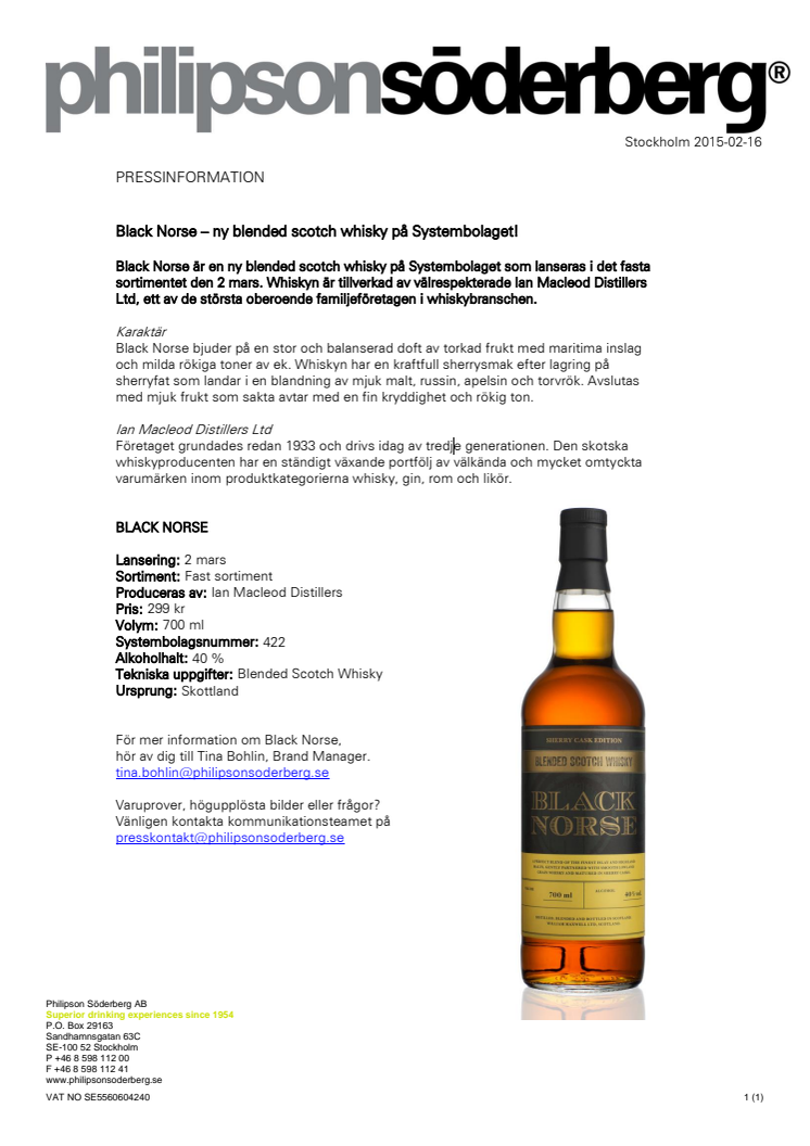 Black Norse – ny blended scotch whisky på Systembolaget!